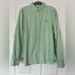 NWOT Women's Polo Ralph Lauren Green Classic Fit Button Down Shirt